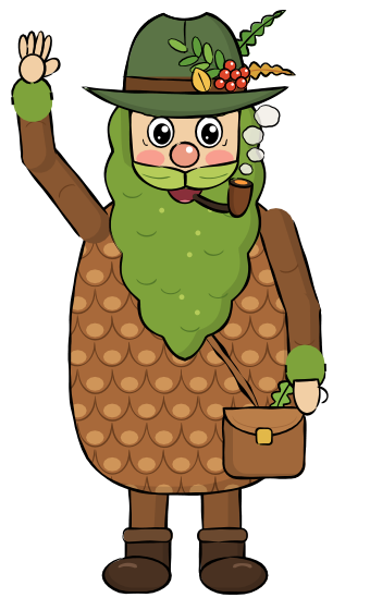 Fabián, the forest spirit of Brdy, waving