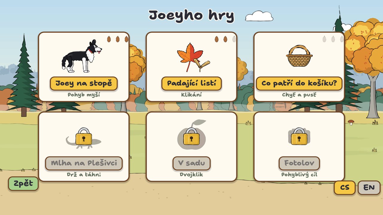 Joey's games menu